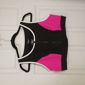 Pink and black Torrid zipper sports bra